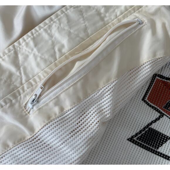 Harley-Davidson Y2K Racing Bomber Jacket M Checkered Logo Patch Flag USA White - Picture 11 of 14